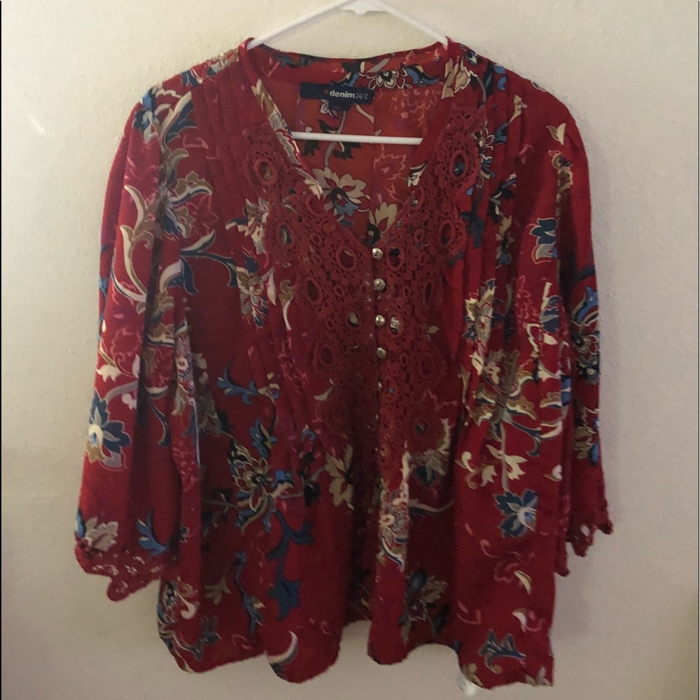 Floral Demin blouse